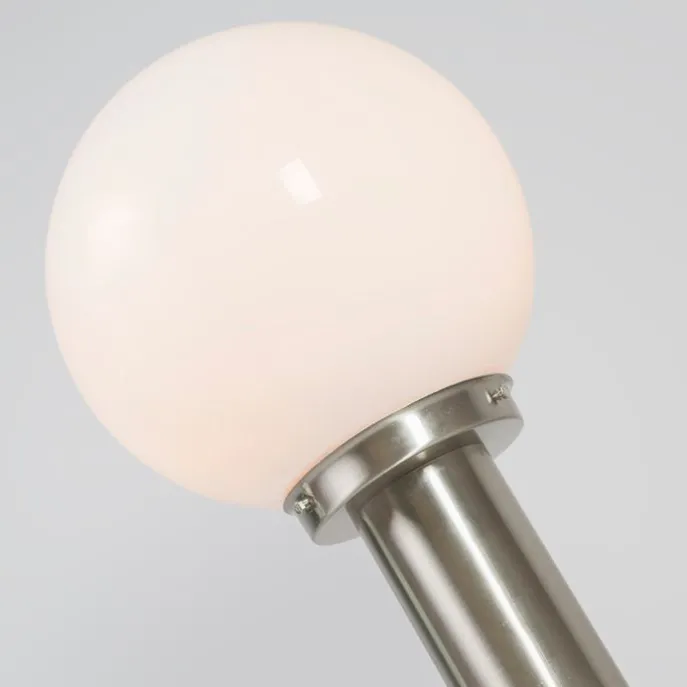 Außenlampe Stahl Edelstahl 50 cm - Sfera mit Erdungsstift und Kabelmuffe