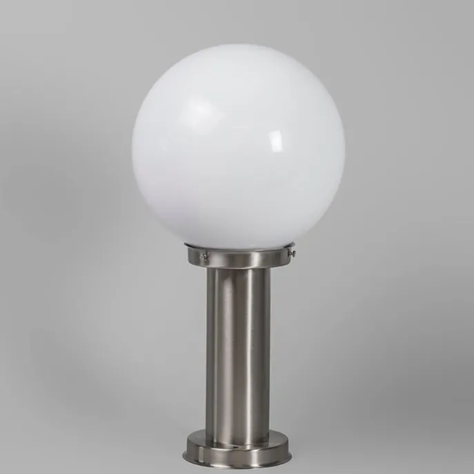 Außenlampe Stahl Edelstahl 50 cm - Sfera mit Erdungsstift und Kabelmuffe