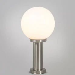 Außenlampe Stahl Edelstahl 50 cm - Sfera mit Erdungsstift und Kabelmuffe