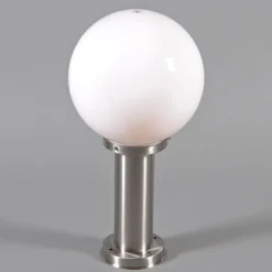 Außenlampe Stahl Edelstahl 50 cm - Sfera mit Erdungsstift und Kabelmuffe