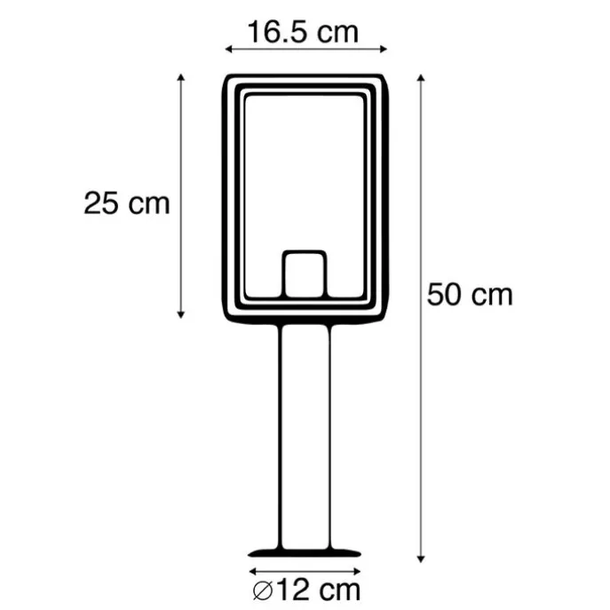 Außenlampenmast grau 50 cm IP44 - Sutton