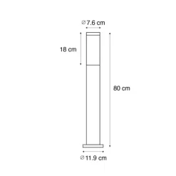 Außenlaterne rostbraun mit Opal 80 cm IP44 - Rox