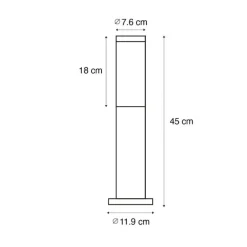 Außenlaterne rostbraun mit Opal 45 cm IP44 - Rox