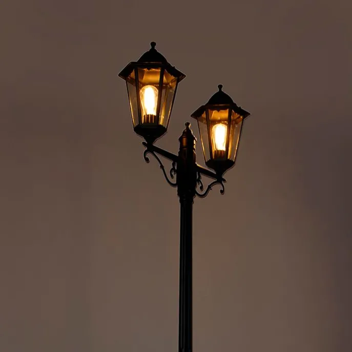 Außenlaterne schwarz 220 cm 2-flammig IP44 - Havanna