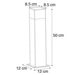 Außenleuchte 50 cm anthrazit mit Erdungsstift und Kabelmuffe - Dänemark