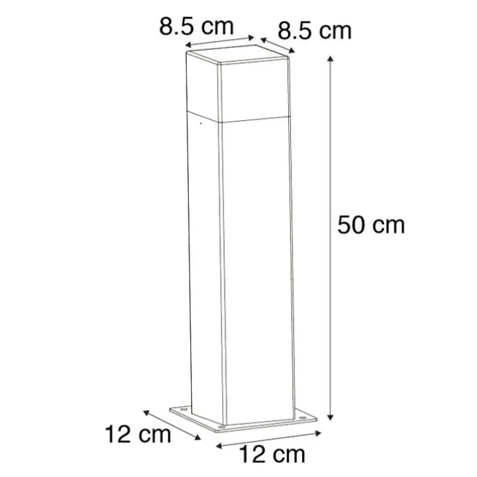 Außenleuchte 50 cm anthrazit mit Erdungsstift und Kabelmuffe - Dänemark