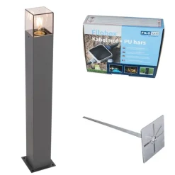 Außenleuchte 70 cm anthrazit mit Erdungsstift und Kabelmuffe - Dänemark