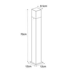 Außenleuchte 70 cm anthrazit mit Erdungsstift und Kabelmuffe - Dänemark