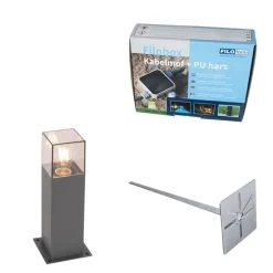 Außenleuchte 30 cm anthrazit mit Erdungsstift und Kabelmuffe - Dänemark