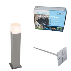 Außenleuchte 50 cm grau mit Erdungsstift und Kabelmuffe - Dänemark