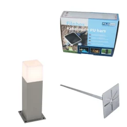 Außenleuchte 30 cm grau mit Erdungsstift und Kabelmuffe - Dänemark