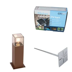 Außenleuchte 30 cm rostbraun mit Erdungsstift und Kabelmuffe - Dänemark