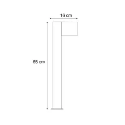 Außenleuchte Aluminium mit Holzdruck mit Erdspieß und Kabelverschraubung 65cm IP44 - Baleno