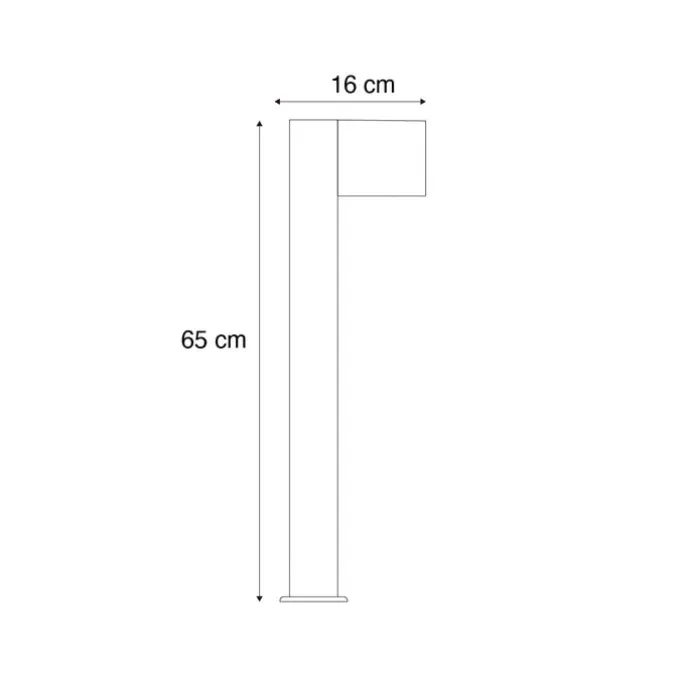 Außenleuchte Aluminium mit Holzdruck mit Erdspieß und Kabelverschraubung 65cm IP44 - Baleno