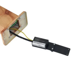 Außenleuchte Aluminium mit Holzdruck mit Erdspieß und Kabelverschraubung 65cm IP44 - Baleno