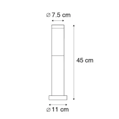Außenleuchte anthrazit 45 cm IP44 - Rox mit Erdspieß und Kabelmuffe