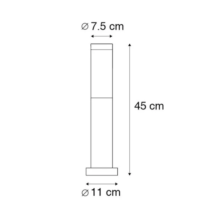 Außenleuchte anthrazit 45 cm IP44 - Rox mit Erdspieß und Kabelmuffe