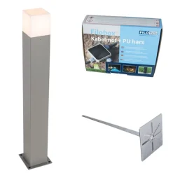 Außenleuchte Denmark P70 grau mit Erdspieß und Kabelmuffe