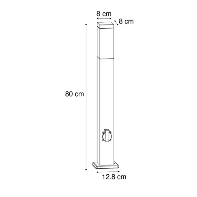 Außenleuchte Dunkelgrau 80 cm mit Fassung IP44 - Malios
