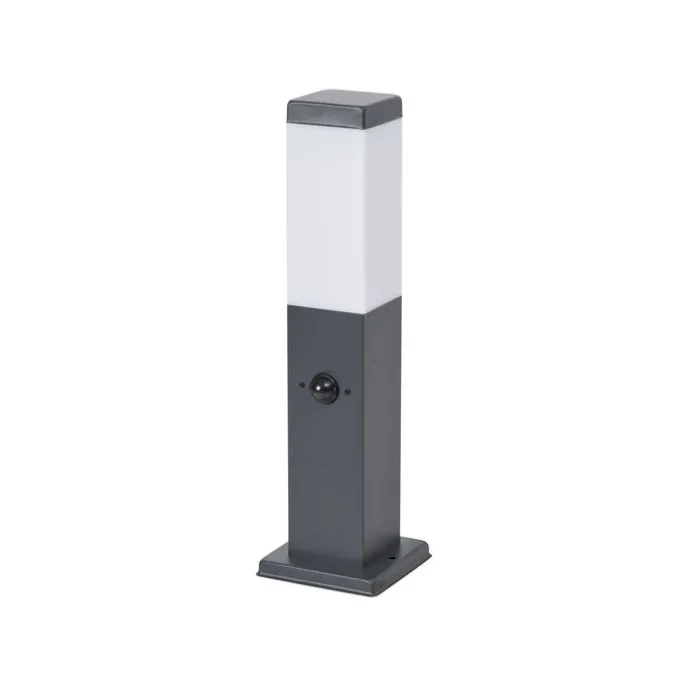 Außenleuchte Dunkelgrau mit Opalglas 45cm IP44 mit Steckdose und Bewegungssensor - Malios