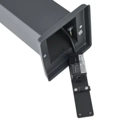 Außenleuchte Dunkelgrau mit Rauchglas 45cm IP44 mit Steckdose und Bewegungssensor - Malios