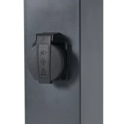 Außenleuchte Dunkelgrau mit Rauchglas 45cm IP44 mit Steckdose und Bewegungssensor - Malios