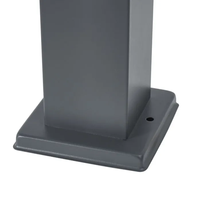 Außenleuchte Dunkelgrau mit Rauchglas 45cm IP44 mit Steckdose und Bewegungssensor - Malios