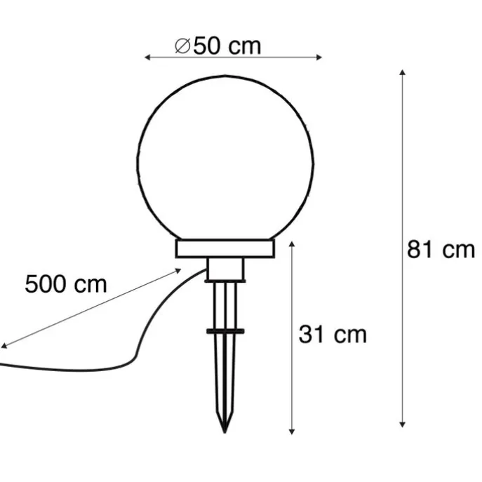 Außenleuchte mit Erdspieß 50 cm IP44 - Bol