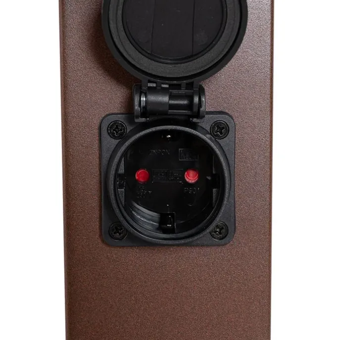 Außenleuchte Rostbraun 45 cm mit Steckdose IP44 - Malios