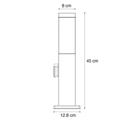 Außenleuchte Rostbraun 45 cm mit Steckdose IP44 - Malios
