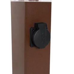 Außenleuchte Rostbraun 45 cm mit Steckdose IP44 - Malios