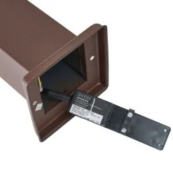 Außenleuchte Rostbraun mit Klarglas 80cm IP44 mit Steckdose und Bewegungssensor - Malios