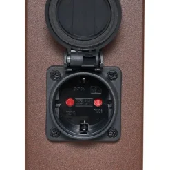 Außenleuchte Rostbraun mit Klarglas 80cm IP44 mit Steckdose und Bewegungssensor - Malios