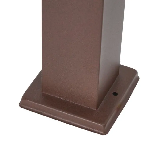 Außenleuchte Rostbraun mit Klarglas 80cm IP44 mit Steckdose und Bewegungssensor - Malios