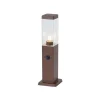 Außenleuchte Rostbraun mit Klarglas 45cm IP44 mit Steckdose und Bewegungssensor - Malios
