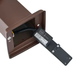 Außenleuchte Rostbraun mit Klarglas 45cm IP44 mit Steckdose und Bewegungssensor - Malios