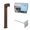 Außenleuchte Rostbraun mit Erdspieß und Kabelverschraubung 65cm IP44 - Baleno
