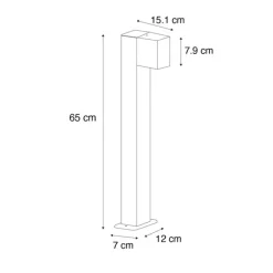 Außenleuchte Rostbraun mit Erdspieß und Kabelverschraubung 65cm IP44 - Baleno