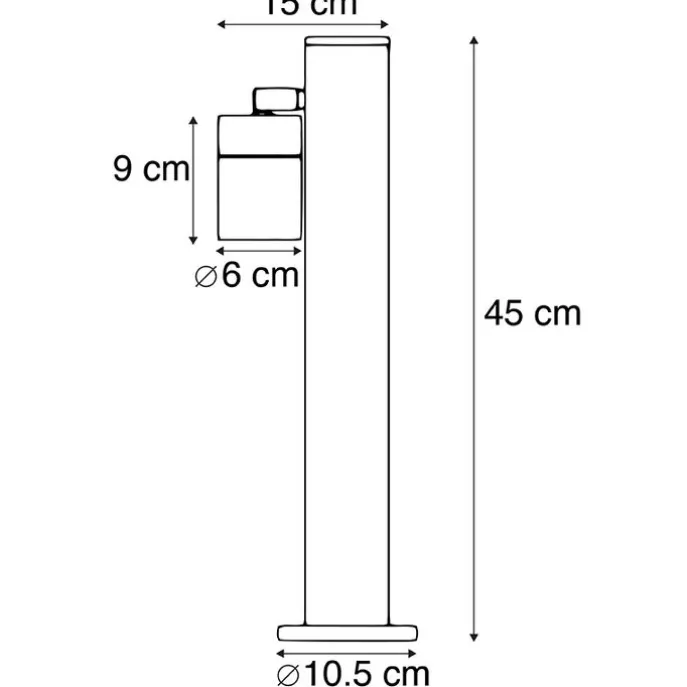 Außenleuchte schwarz 45 cm einstellbar IP44 - Solo