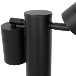 Außenleuchte Schwarz mit Erdspieß und Kabelverschraubung 45cm 2-flammig IP44 - Duo