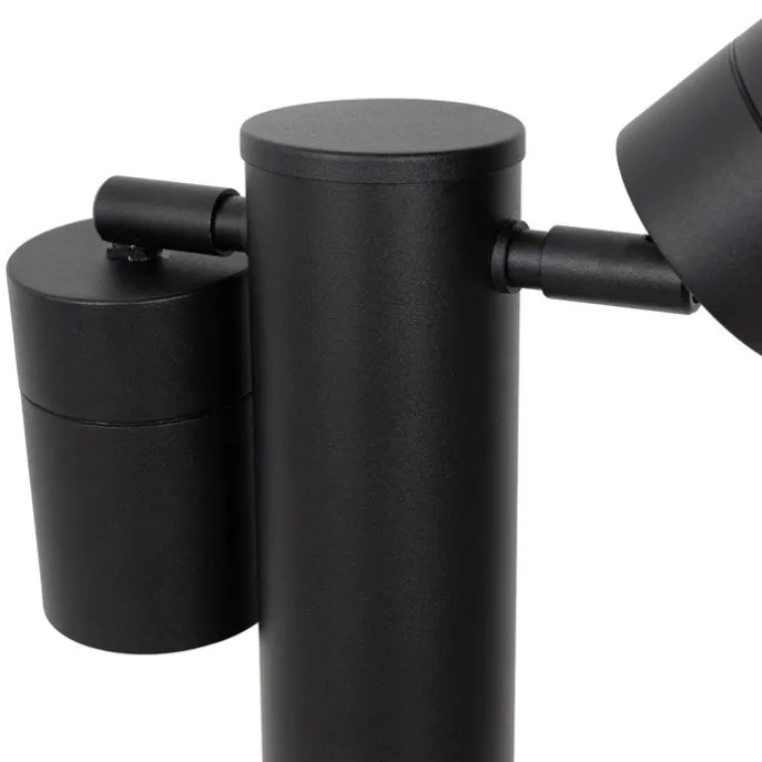 Außenleuchte Schwarz mit Erdspieß und Kabelverschraubung 45cm 2-flammig IP44 - Duo