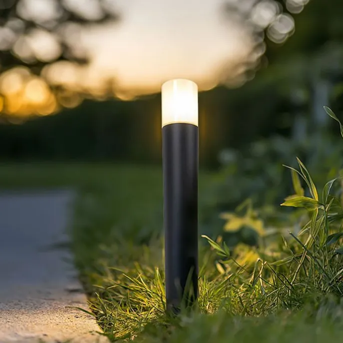 Außenleuchte schwarz mit opalweißem Schirm 50 cm - Odense