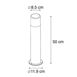 Außenleuchte schwarz mit opalweißem Schirm 50 cm - Odense