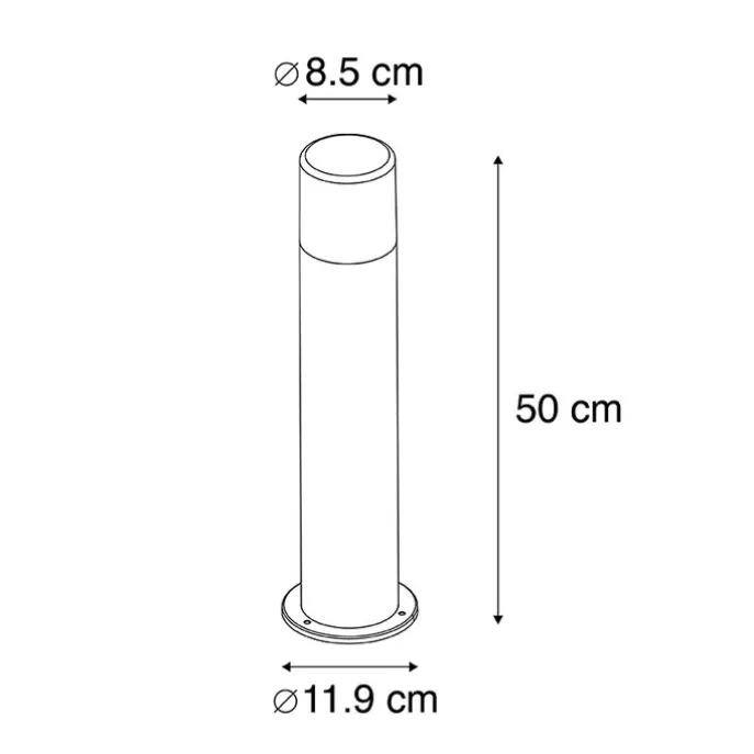 Außenleuchte schwarz mit opalweißem Schirm 50 cm - Odense