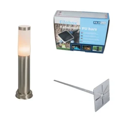 Außenleuchte Stahl 45 cm IP44 - Rox mit Erdungsstift und Kabelmuffe