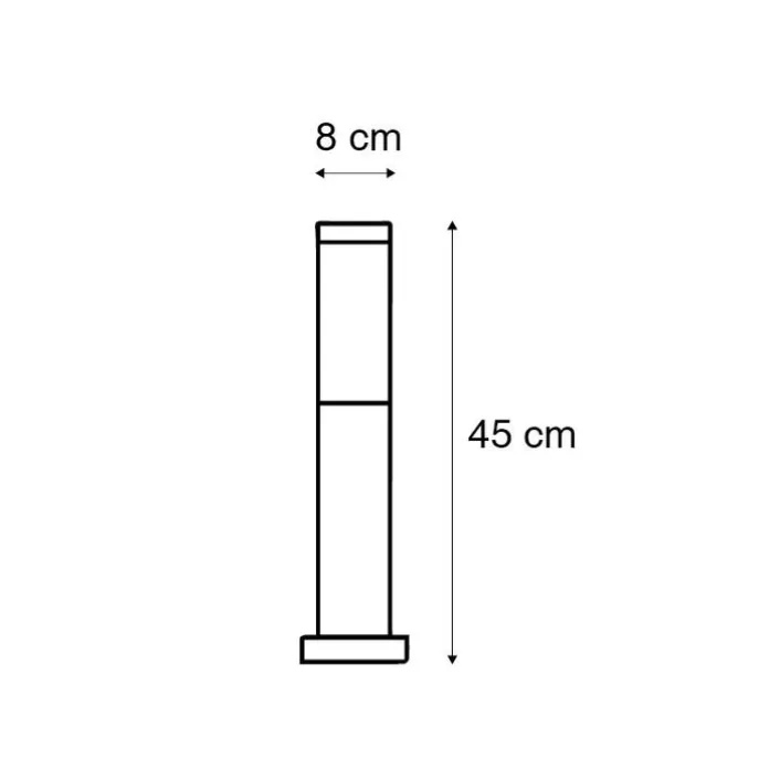 Außenleuchte Stahl 45 cm IP44 - Rox mit Erdungsstift und Kabelmuffe