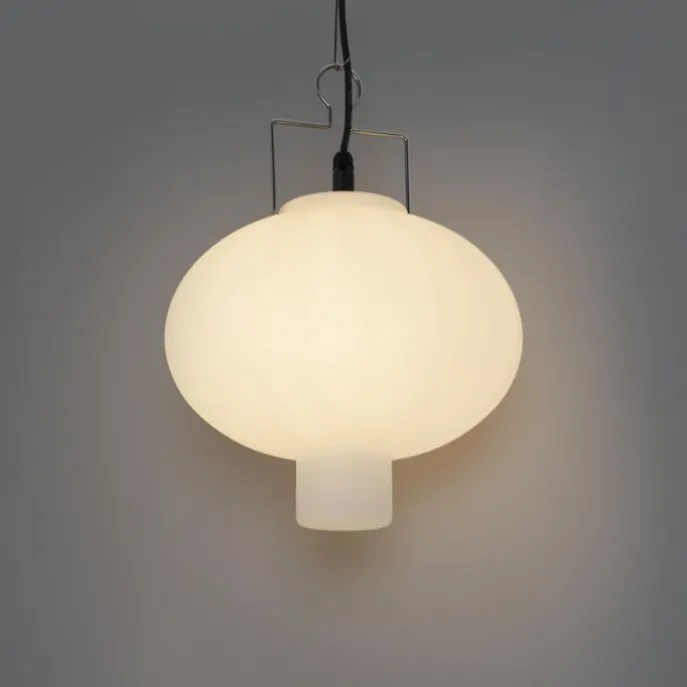 Außen-Pendelleuchte weiß 35 cm mit Stecker IP44 - Pion