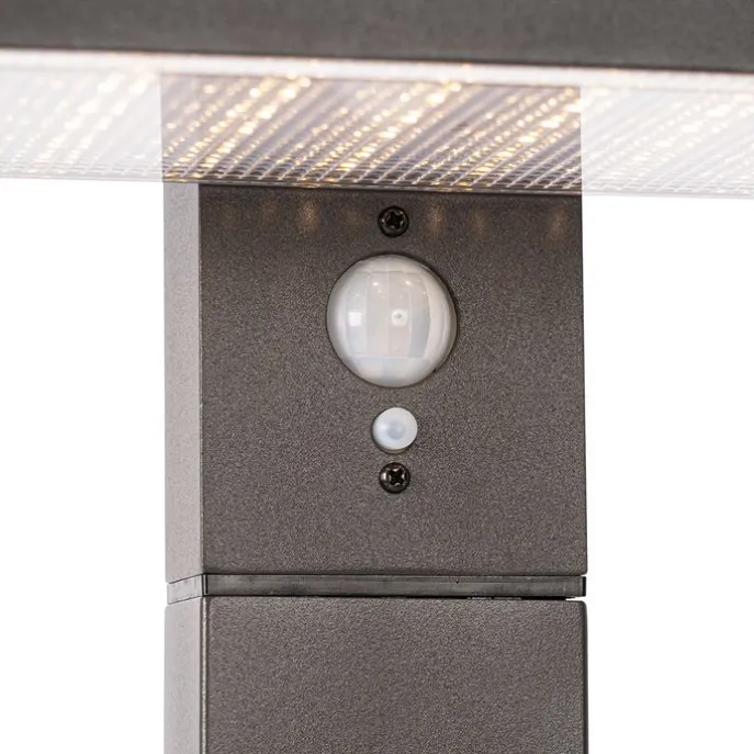 Außenpfosten dunkelgrau 80 cm inkl. LED und Abblendlicht auf Solar - Sunnie