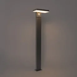 Außenpfosten dunkelgrau 80 cm inkl. LED und Abblendlicht auf Solar - Sunnie