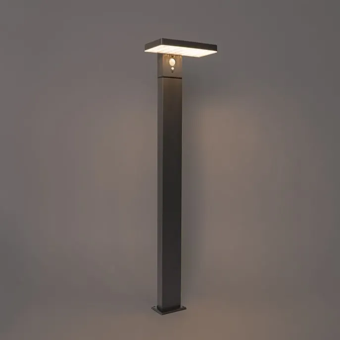 Außenpfosten dunkelgrau 80 cm inkl. LED und Abblendlicht auf Solar - Sunnie